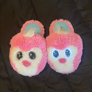 Pink and White Light-Up Animal Slippers
